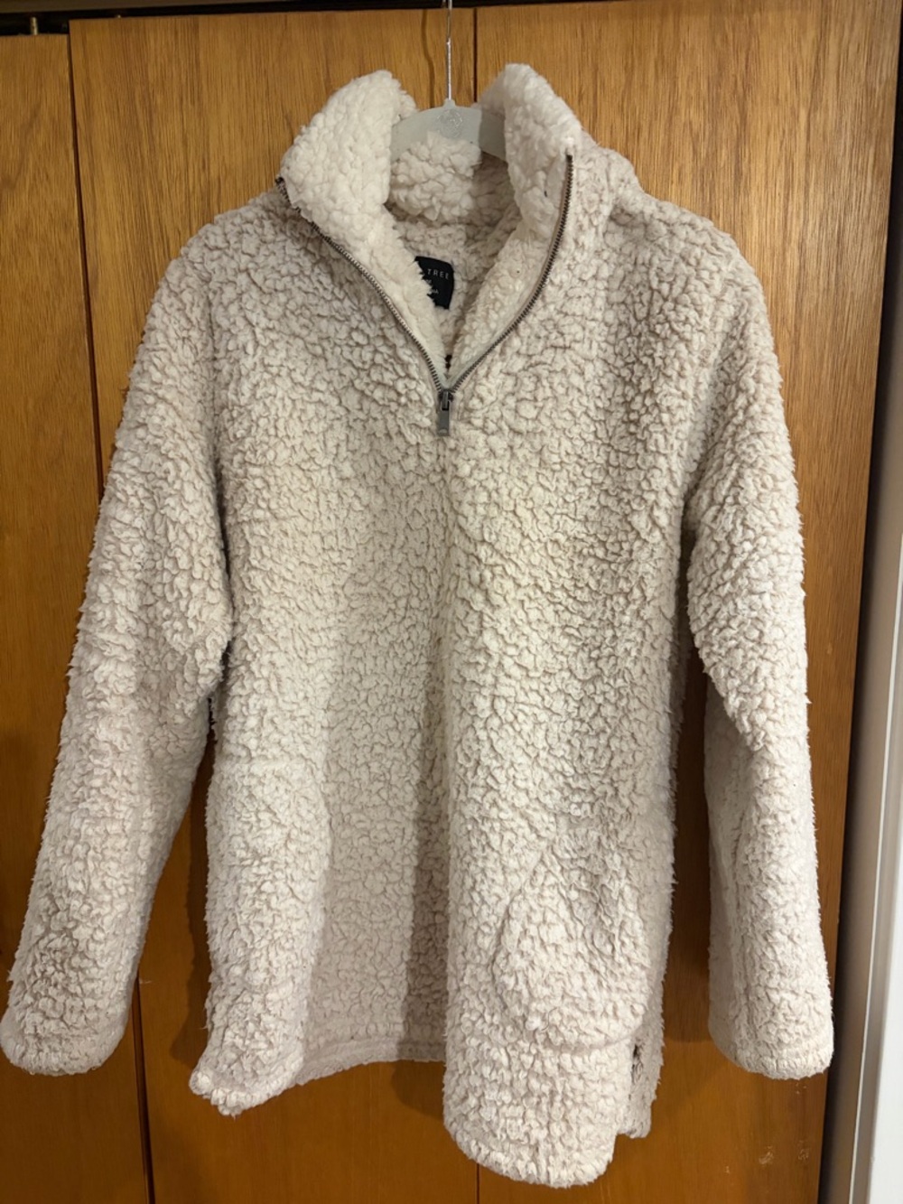 Cozy Sherpa Quarter-Zip Pullover in Cream